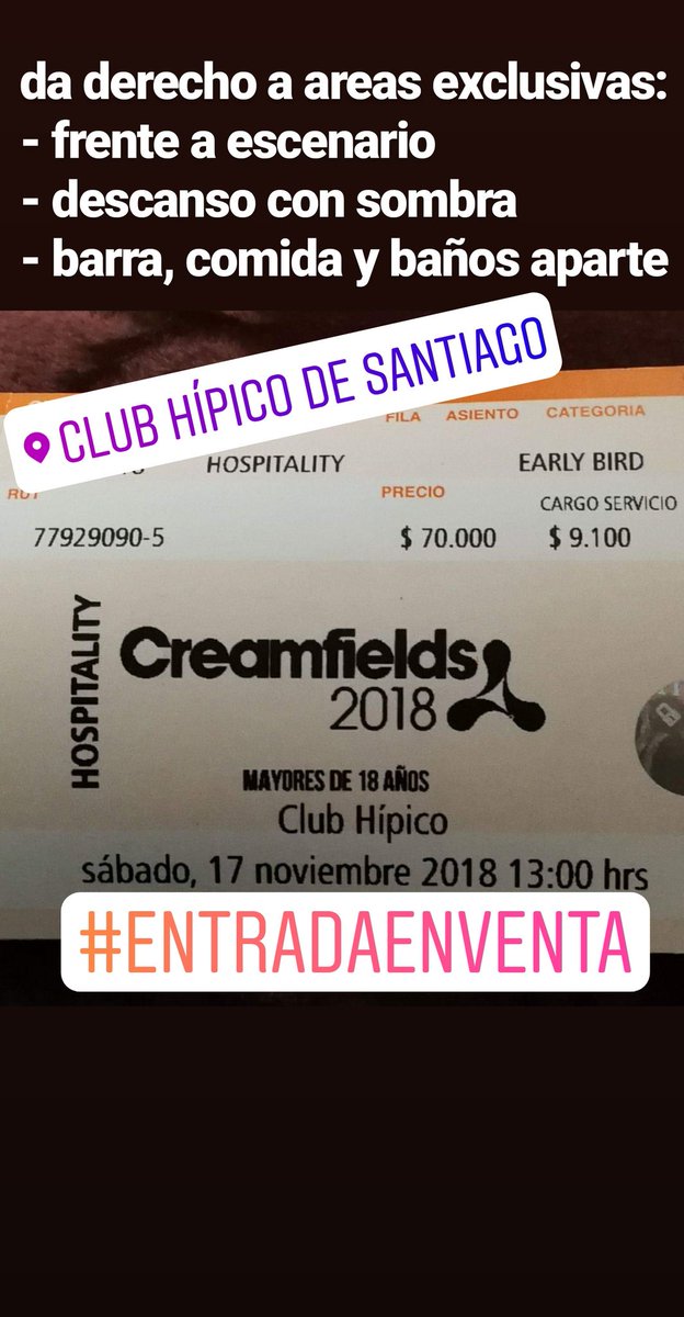 c_a_o_v's tweet image. tengo esta entrada a la venta, al costo. Te ahorras 40 lukas al precio al que se vende hoy.