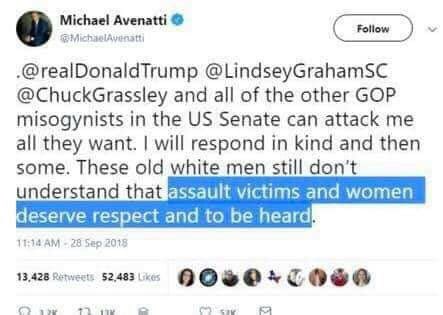 WilliamBonney1's tweet photo. @MichaelAvenatti This tweet didn’t age well #believewomen https://t.co/cQBwuzDTX1