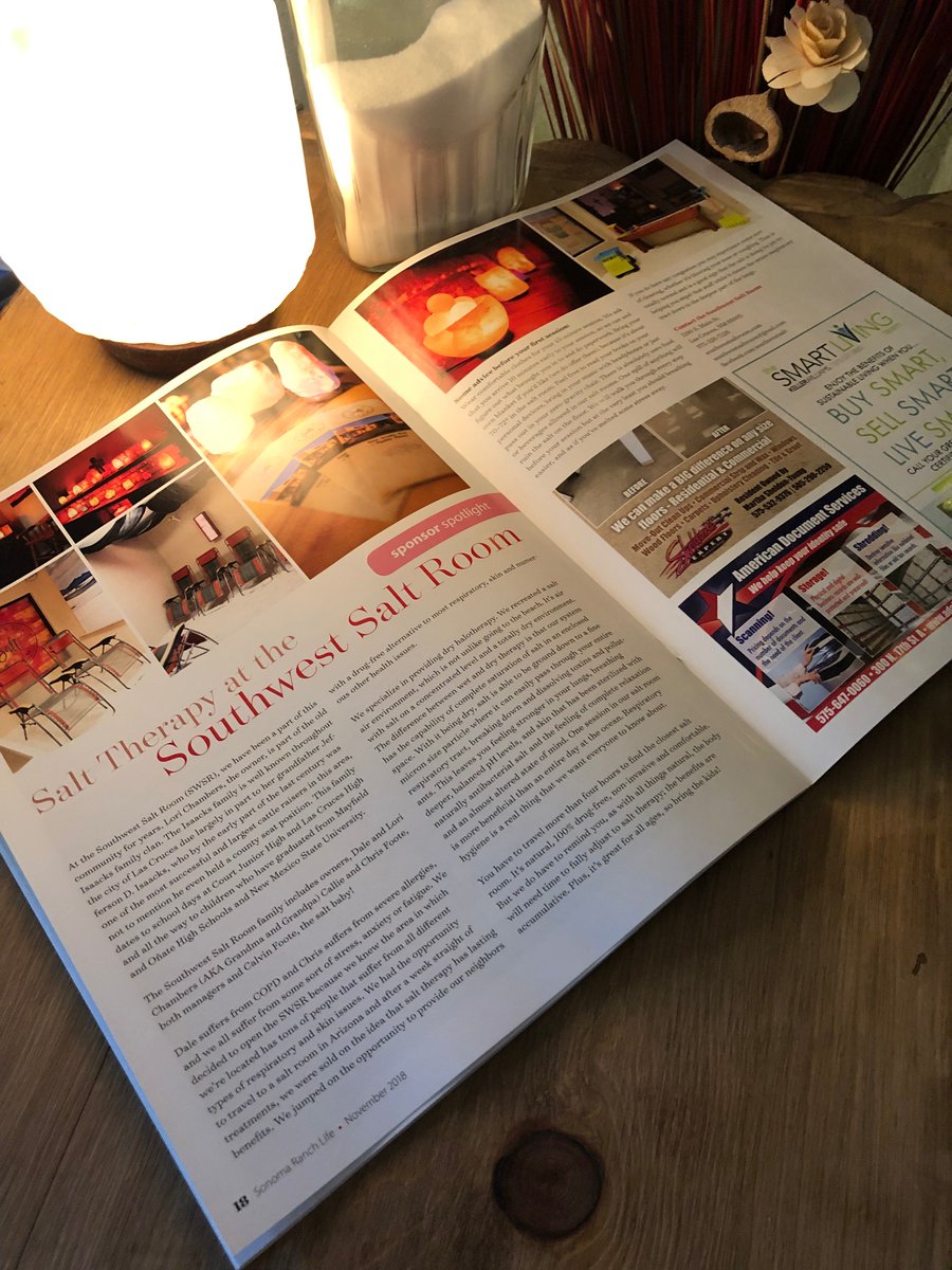 SWSaltRoom's tweet image. Just doing some light reading and catching up with the community. Thanks for the love @srl_las_cruces #halotherapy #lascruces #sonomaranch @SonomaRanch