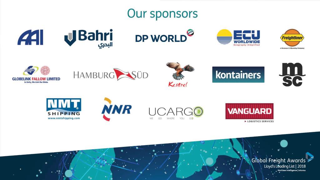 lloydsloading's tweet photo. Thanks to all the sponsors of the 2018 Global Freight Awards, this event could not happen without your support. #GFA2018 https://t.co/aYKAkjvvpx