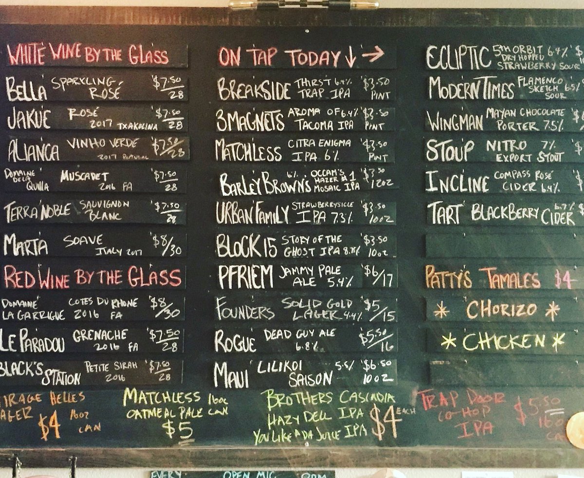 NESCTACOMA's tweet photo. Thursday Night Lineup!!  ALL IPAS $3.5 Each! Tamales $2 EACH!  @seahawks game at 5:20pm with sound on!! @on6thave #tacoma #thursday #happyhour #craftbeer #wine #cider #seahawks https://t.co/FM7ZlaPJcU