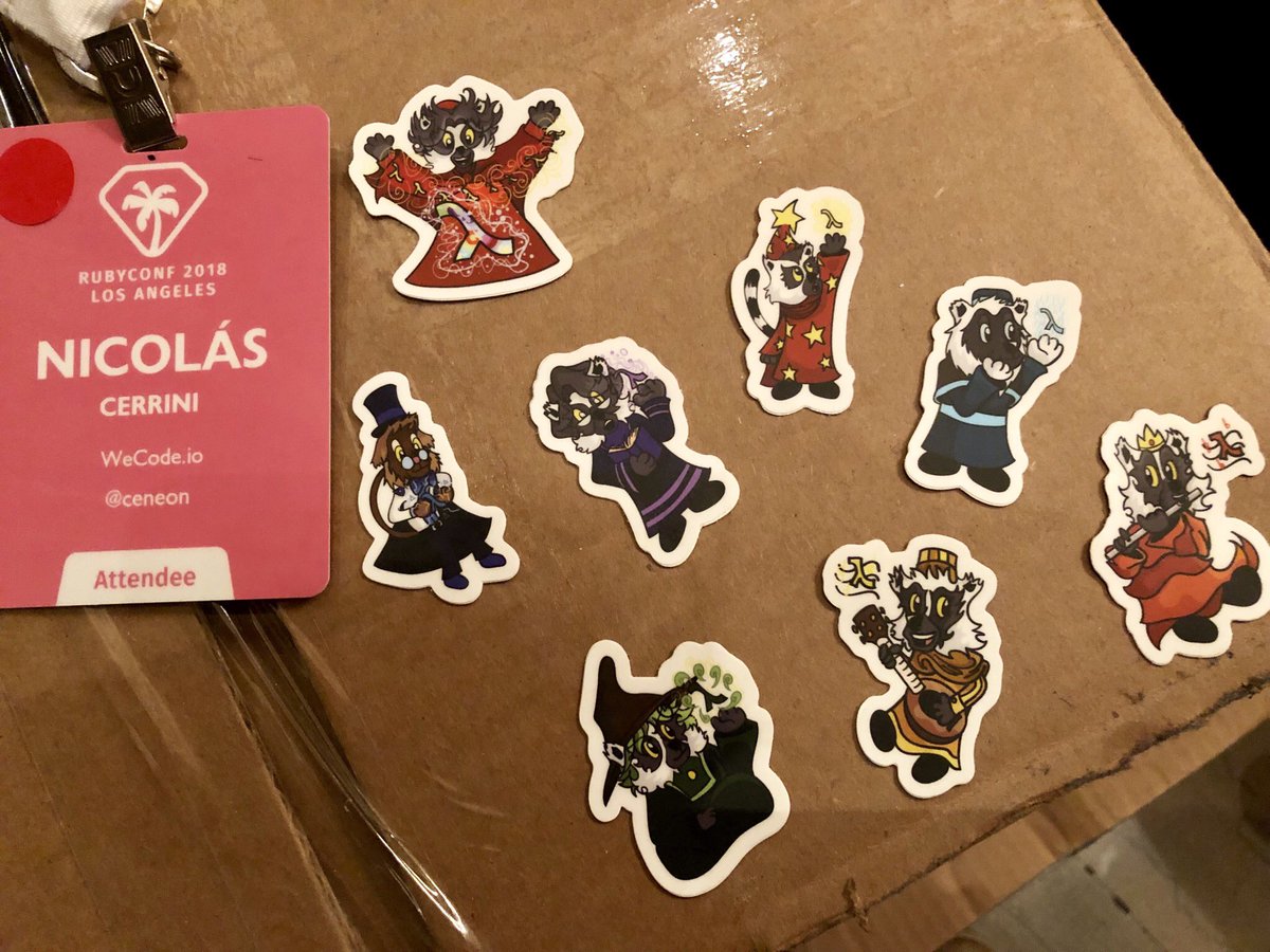 ceneon's tweet photo. Gotta catch’em all! #rubyconf #LemursOfRubyConf @SquareDev https://t.co/1ACGkExQAn