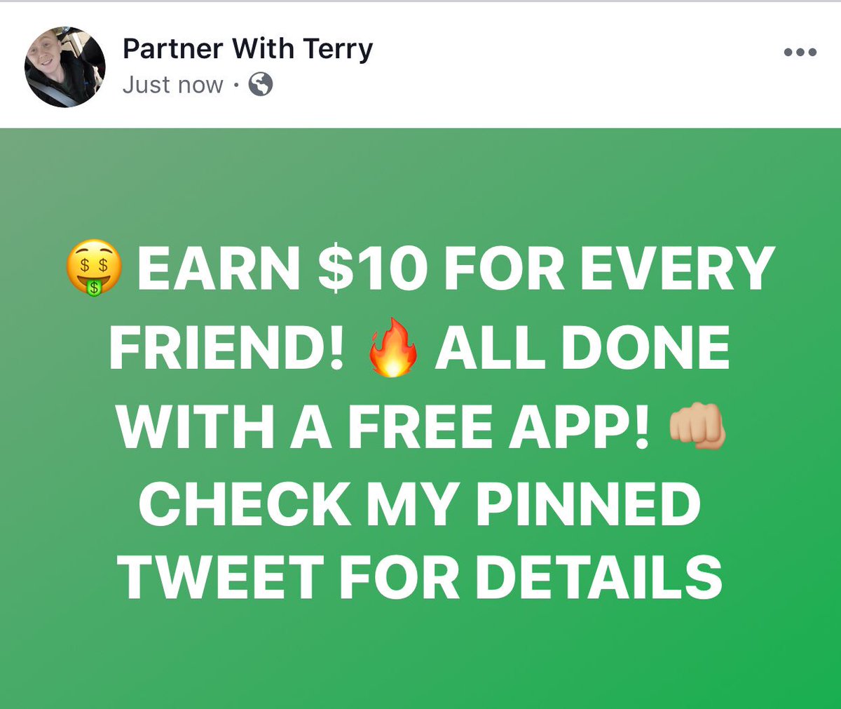 partnerwterry's tweet photo. Check pinned tweet on profile! 👊🏼
#instantpay #freecash #freeapps #freeapp #freemoney #getpaid #referralprogram #Entrepreneurship #wifiwealthy #wifiwealth #wealthycollegekid #married #parents #kids #shopping #christmaspresents #santaiscomingsoon #youtube #iphone #android #galaxy https://t.co/mZTUwrs8zF
