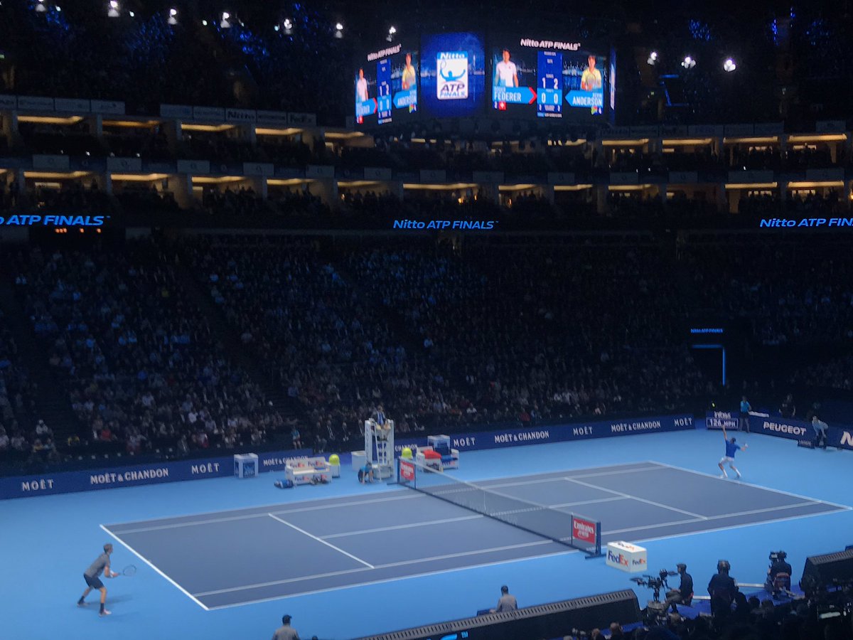 Ausieopen's tweet photo. @ATPWorldTour great night at the 02 watching my idol Roger Federer ##NittoATPFinals2018 https://t.co/EInsfD4opb
