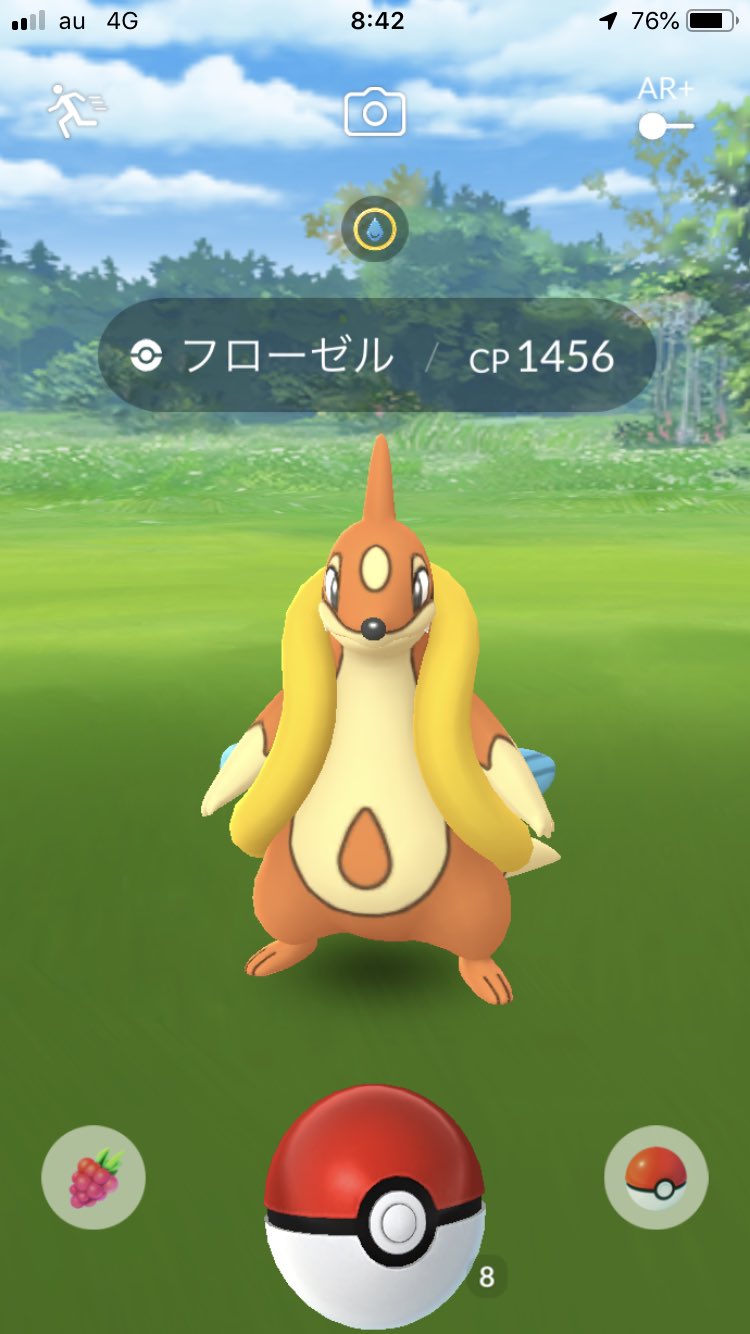 Higu まさかの野生フローゼル サークルが意外と大きくてビックリした ザングースぐらい パイルでget ポケモンgo T Co 5et1dxgspj Twitter