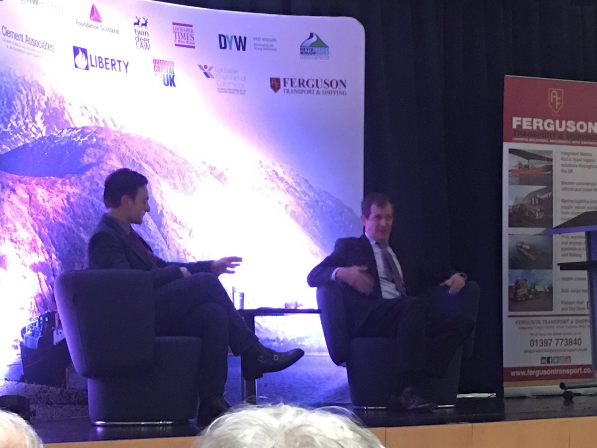 fi_maccoll's tweet photo. Great ‘Charles Kennedy Memorial Lecture’ delivered by @campbellclaret as part of #IdeasWeek2018 from @LochaberChamber Entertaining from start to finish, and Chamber President Bruno, MD of @HWEnergy , was put through his paces with questions from the floor! https://t.co/NA6kxmfMGc