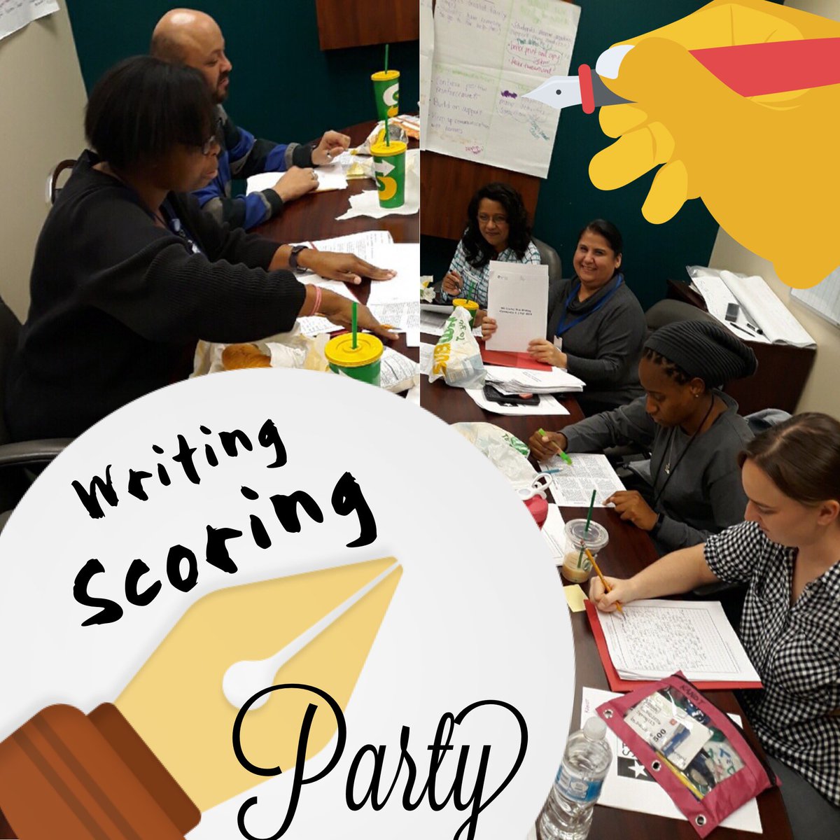 MajorElementary's tweet photo. Teachers helping teachers at a scoring party! #writingparty https://t.co/NONhV45otG