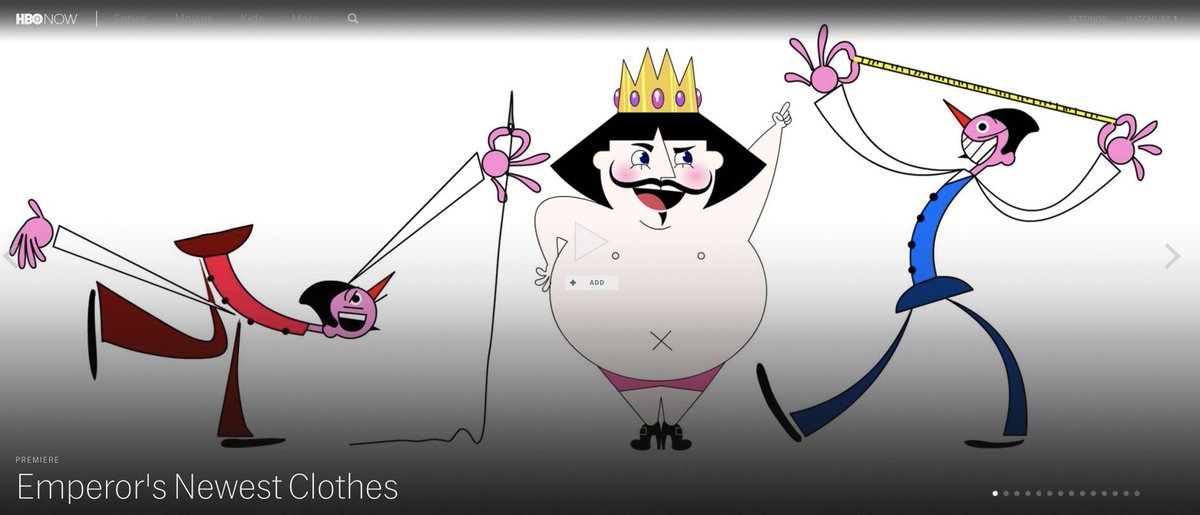 The Emperor is up on HBONOW. Go ahead and watch!!!
play.hbonow.com/feature/urn:hb…
#ENC #EmperorsNewestClothes #Animation #2D #HBO #Special #MeMeMe