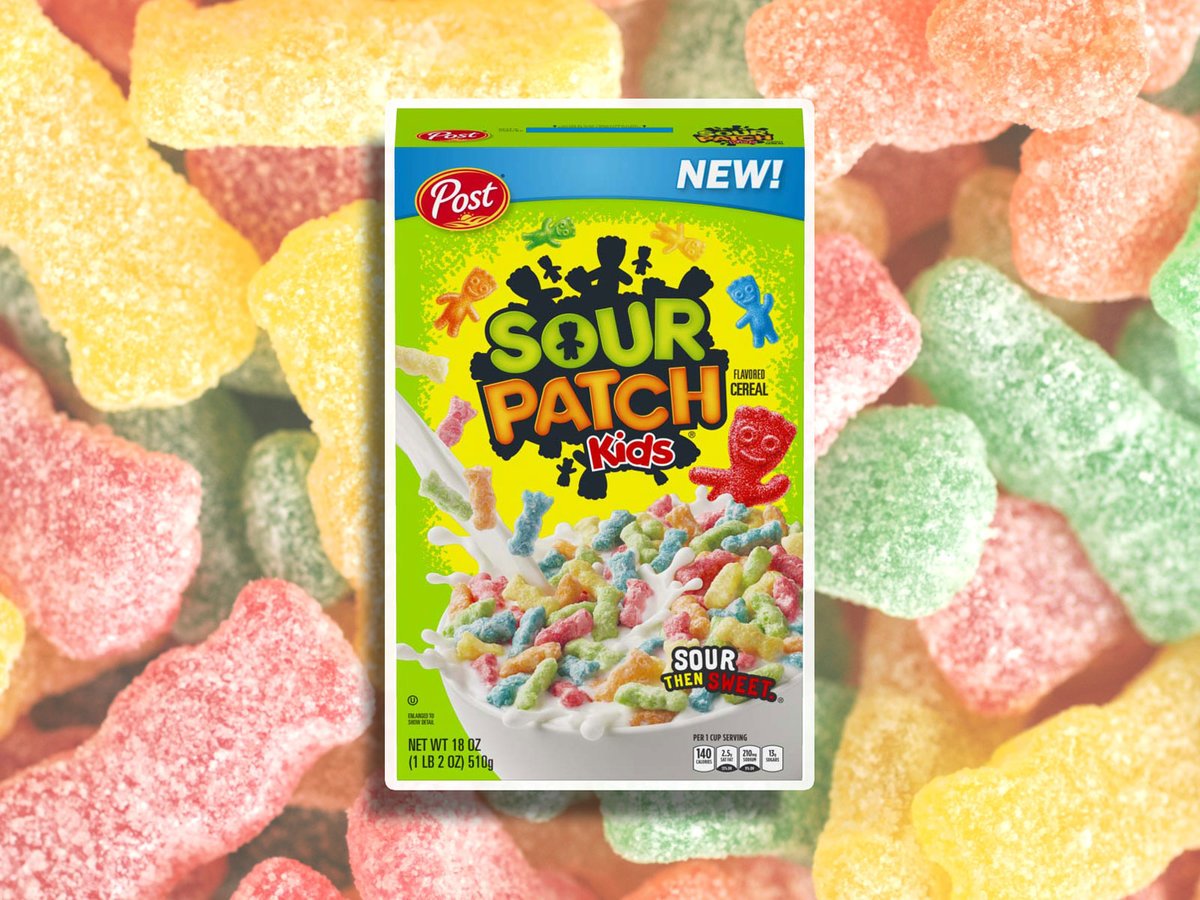 foodandwine's tweet photo. For better or for worse, Sour Patch Kids cereal is a thing that exists now: https://t.co/ckU6ckGiDN https://t.co/7ghnN6tib8