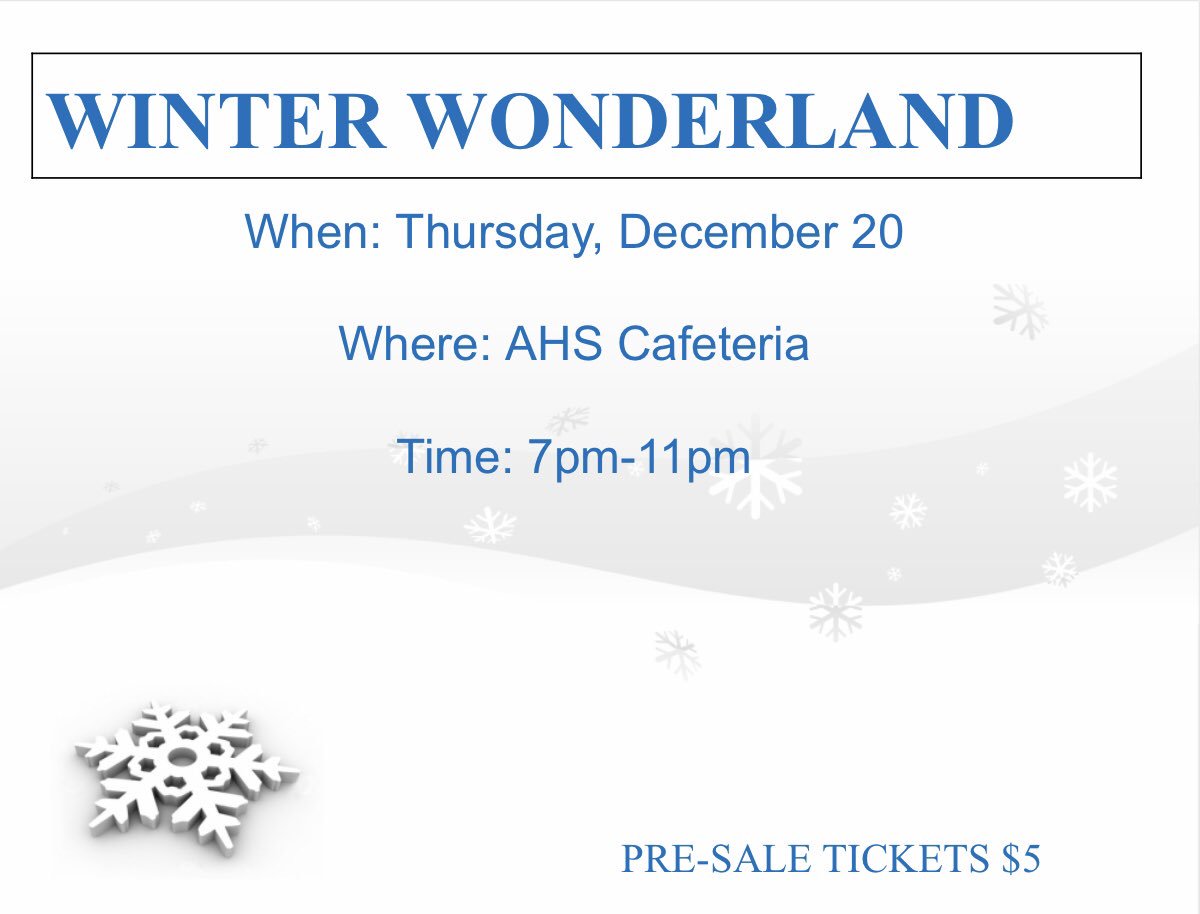 AHSco2019_'s tweet image. WINTER WONDERLAND ❄️ 
Sophomores-Seniors