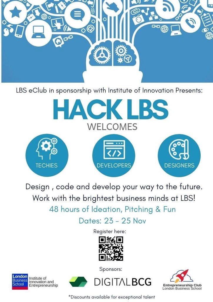saba____a's tweet image. Calling all developers &amp;amp; designers for the London Business School Hackathon! Subsidized tickets available by emailing eclub@london.edu 🚀 #HackLBS #startups #techlondon #techjobs #londonevents #londontech @TLA_CreaTech @TechLondonAdv @TechCrunch @techhub @LDNTechWeek @UXLondon