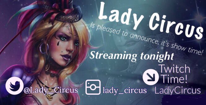 Lady_Circus's tweet photo. It’s time ! Come join me ! https://t.co/yRlEew7Dsn