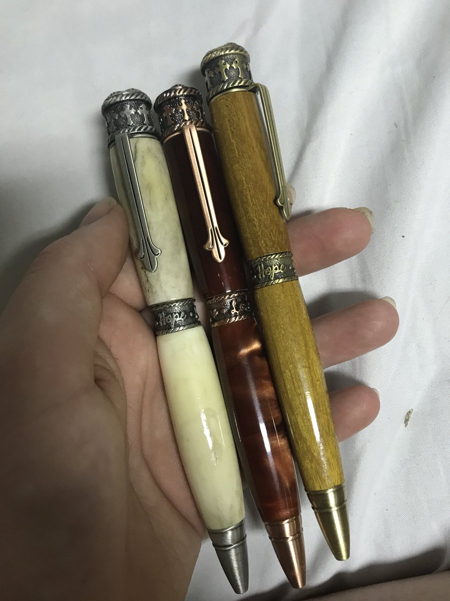 CGarageart's tweet image. Left to right: Deer antler, red acrylic, Maple. $40+ shipping or 2 for 60