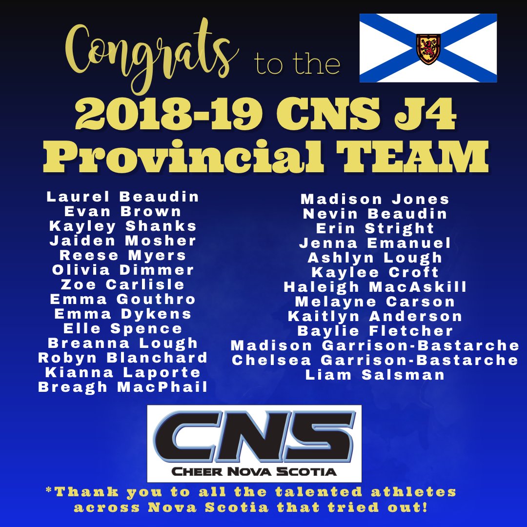 Cheer NS has announced the J4 Provincial Team Roster for the 2018-19 season and Legacy is proud to announce that we have 2 Athletes. Congrats to Ashlyn &amp; Breanna Lough!