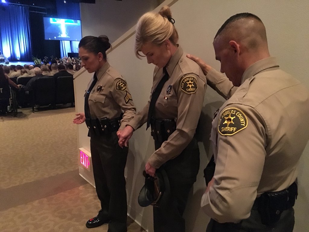 LASDHQ's tweet photo. #LASD Paying our respects with agencies from across the state and beyond. We are proud to be a part of this family. Rest easy, Partner. Godspeed. https://t.co/ZmMWh6Bxpl