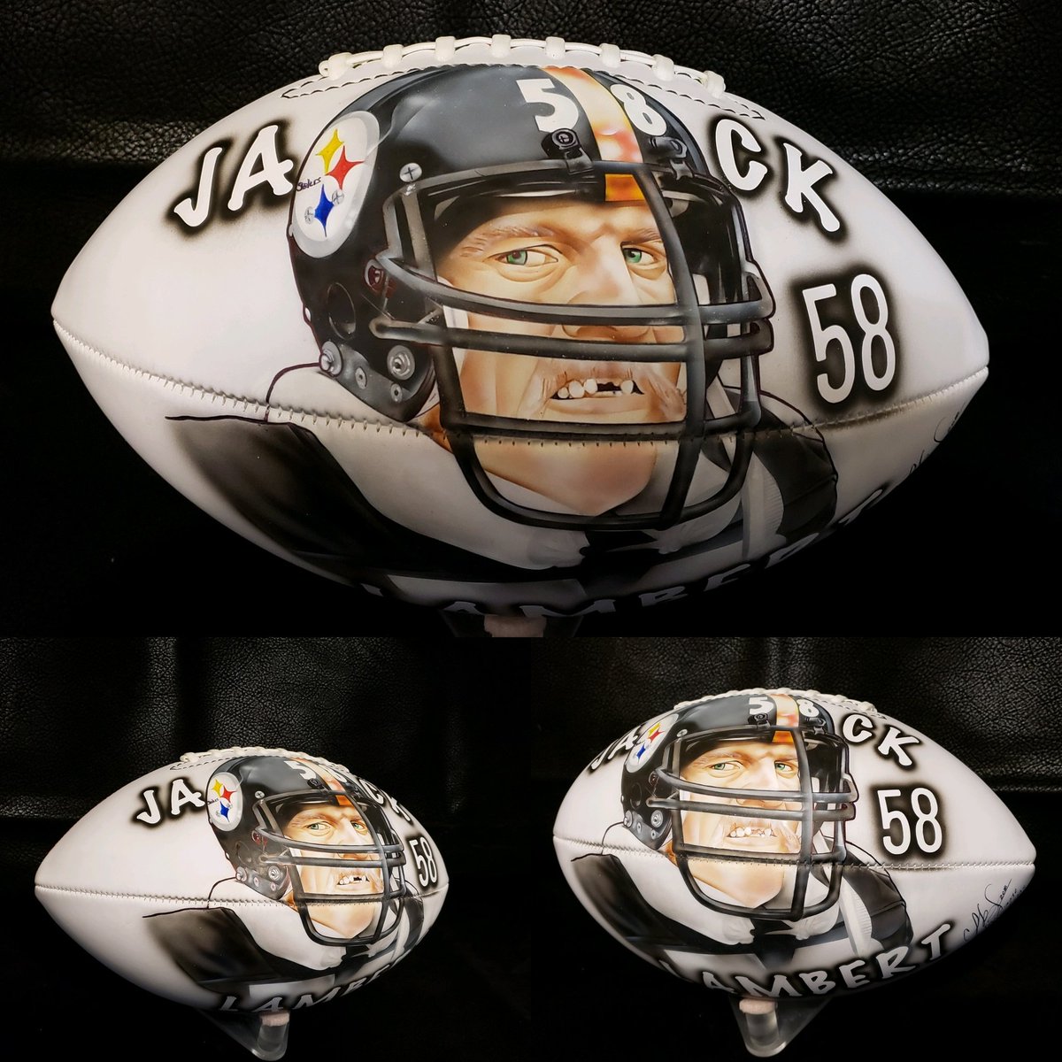 NovikaneC's tweet image. The great @steelers Jack Lambert #58. @SteelersUnite @AngelusDirect @theinkgame #NoviKaneCustoms #SupportBlackArt #SupportBlackBusinesses #airbrush #AngelusPaints