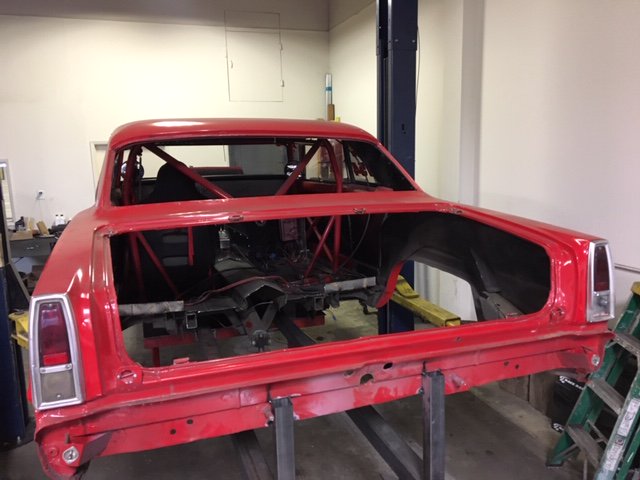 SpeedSceneLive's tweet image. Currie nova with rear floors and trunk cut out. Tomorrow the frame rails start going back in.