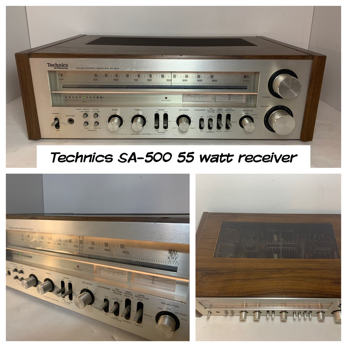 CCVintageAudio's tweet photo. Now available #technics #SA500 #stereo #receiver $275 shipped in the USA. Super clean and original. Very well maintained! #hifipicker #VintageTechnics #Vintagestereo #VintageAudio https://t.co/3mepV9IBHY