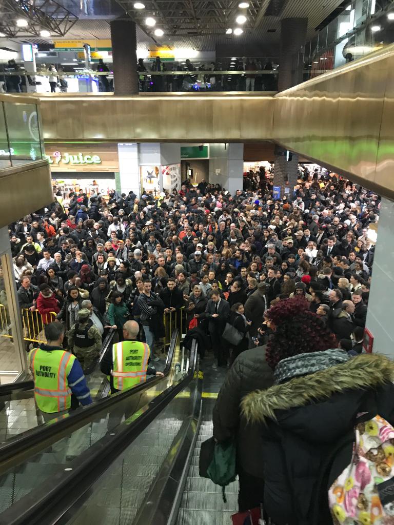 Spectrum News NY1 on Twitter at the Port Authority Bus