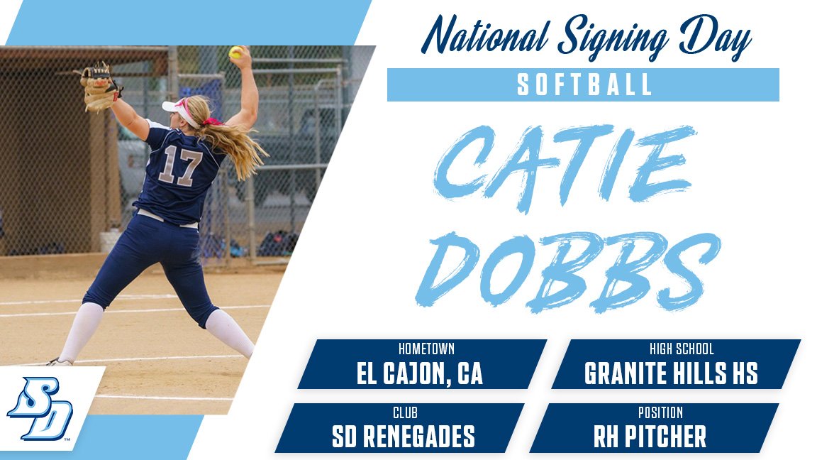USDSoftball's tweet photo. 💙 Welcome to the Torero family @catiedobbs 💙 

#GoToreros https://t.co/O2fIFKI3of