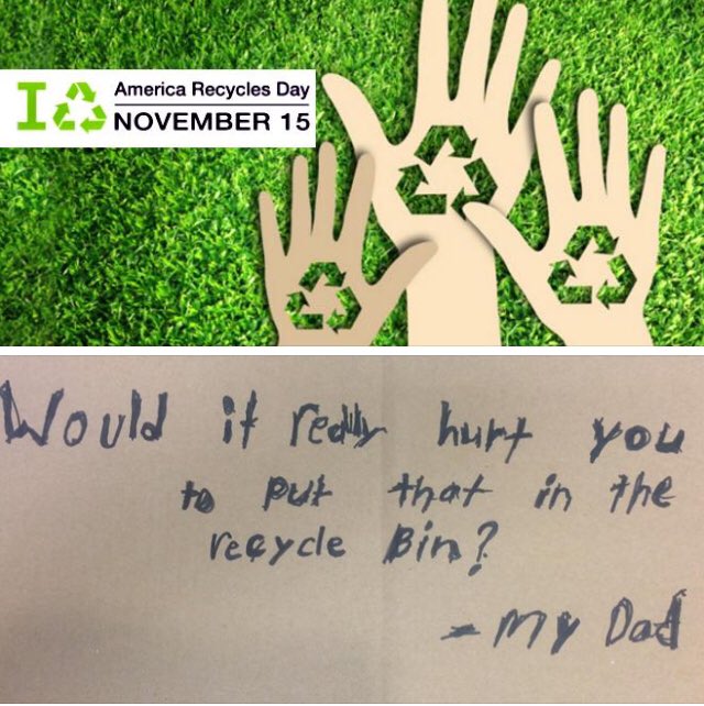 dbrsat's tweet photo. Guess what, @ThristanR? Your Dad’s quote is still a crowd favorite at @PACPR’s America Recycles Day! #PACrecycles ♻️ https://t.co/b1mEmitO6i