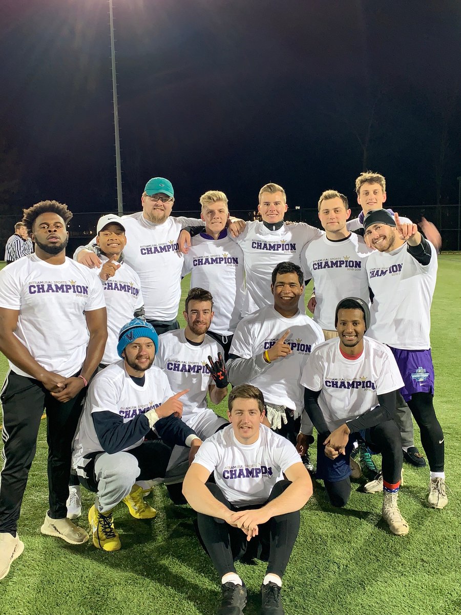 JMUPhiPsi's tweet photo. Huge S/O to our boys for taking home the fraternity league football championship the other night! 10-1 on the season and 26-0 victory in the ship! https://t.co/lnZInyrgvh