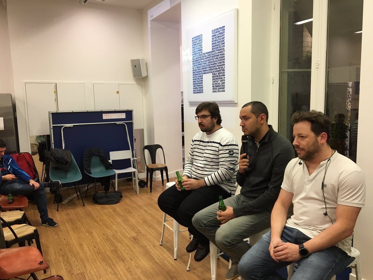 DDDesignFR's tweet photo. @ORoudier @clem_bouillier @Lilobase @cyriux @Hays_France @yreynhout @gweinbach Et on finit notre soirée microservices en beauté avec un fishbowl panel a la française (chaque personne qui prends place sur scène a le droit a un verre ;-)  #DDDFR 

1000 mercis à nos speakers, à @HaysWorldwide &amp; Anne-sophie  pour leur accueil + @ORoudier pour son aide ! https://t.co/Ii2QuJSvTh