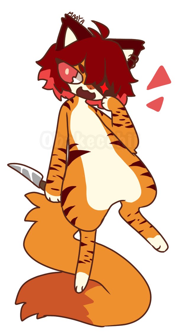Obakecchii's tweet photo. I’ve been doing these chibis a lot lately! They’re pretty relaxing to make (●´ω｀●) this one is for a facebook friend, her fursona Hiroshi ❤️ https://t.co/7iCjVH9l7K