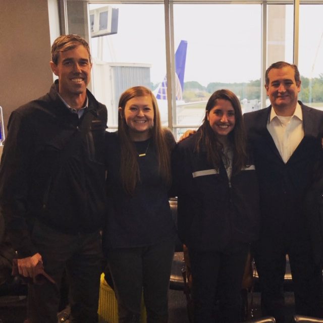 While waiting for a flight, <a href="/BushSchool/">The Bush School, TAMU</a> students Tiffany Easter &amp; Keri Weinman captured a photo of Sen. <a href="/tedcruz/">Ted Cruz</a> &amp; Rep. <a href="/BetoORourke/">Beto O'Rourke</a> that has now gone viral!

"At the end of the day, we’re all Americans, and we have to find ways to come together." → tx.ag/lGHFzMF