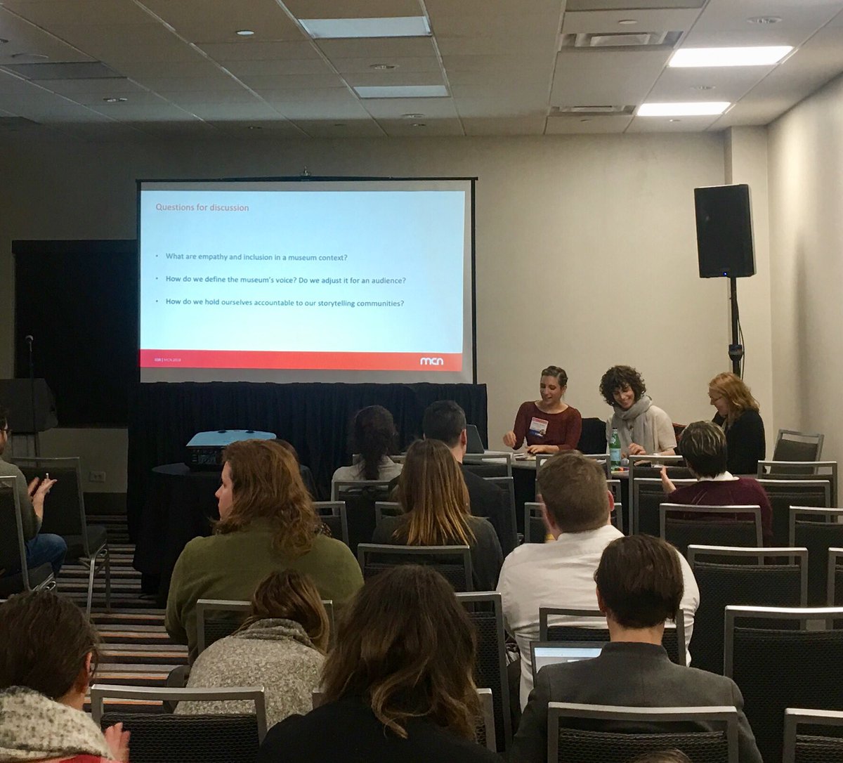 I really enjoyed the session today on representing underrepresented communities in museum projects. Thank you for sharing Rebecca, Sarah, and Chelsea! #MCN2018 #MCN18 <a href="/localprojects/">Adil Shaikh</a> <a href="/tenementmuseum/">The Tenement Museum</a> @GandA_Design