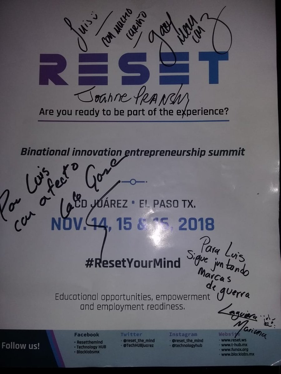 NaNO3_L's tweet photo. #RESET2018 la mejor experiencia. @reset_the_mind @TechHUBjuarez https://t.co/xQGcALSF7S