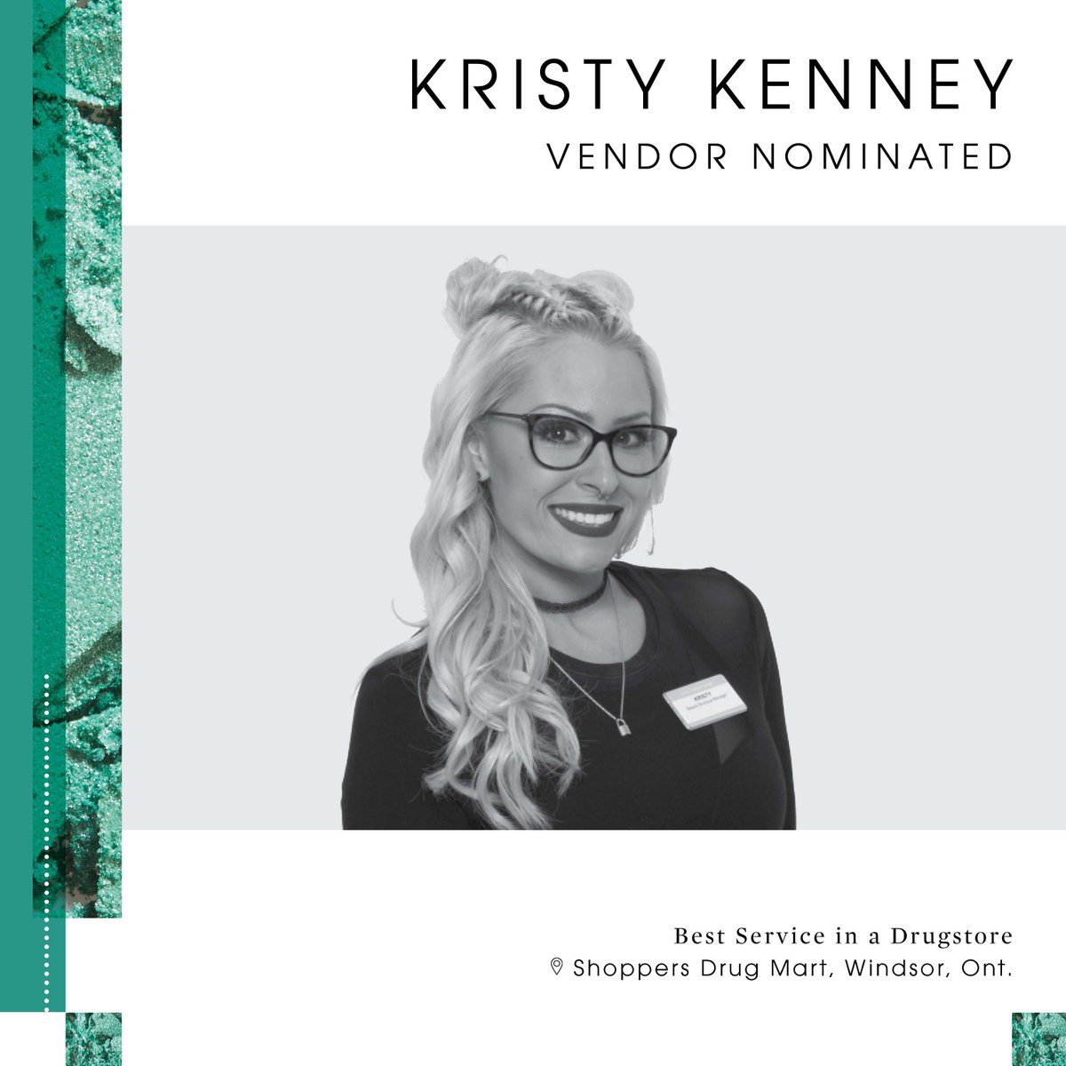 cosmeticsmag's tweet photo. Best Service in a Drugstore, Vendor Nominated goes to Kristy Kenney of @ShopprsDrugMart in Windsor! Congrats! #COSAawards https://t.co/0ExRC2g9Xw