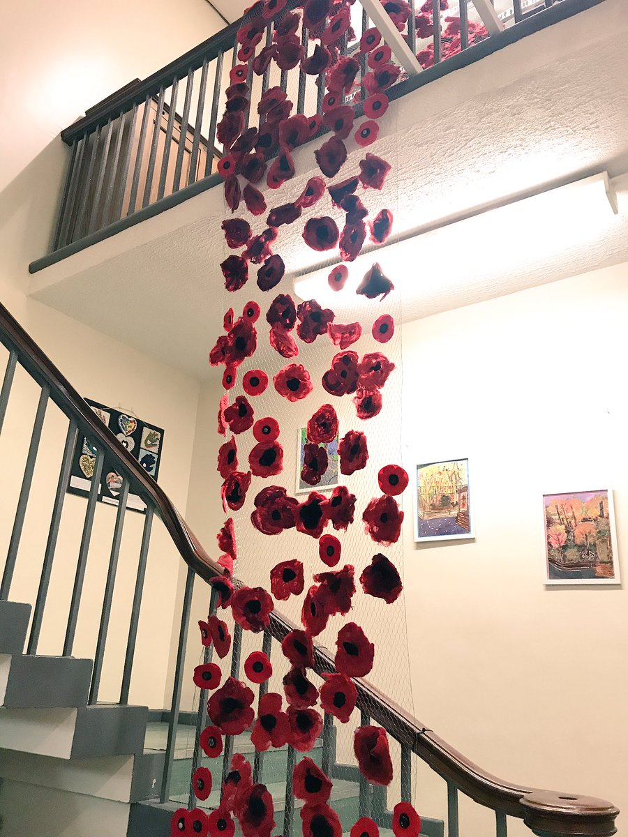 Popped to a parents event last night and the kids all made individual poppies to create a poppy instillation. Made me choke up! Well done <a href="/WeetwoodPrimary/">Weetwood Primary</a>
