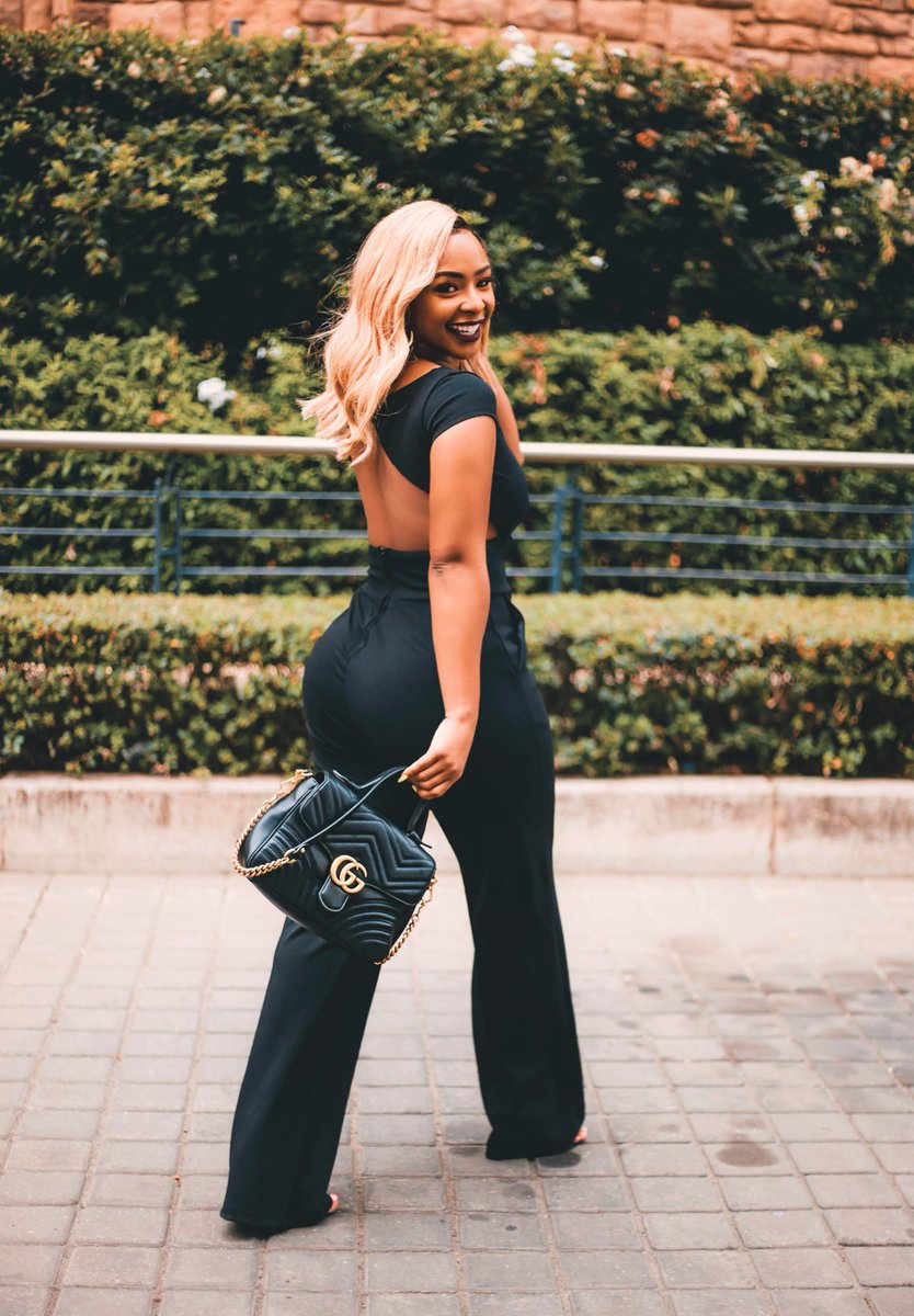 Boity's tweet photo. Stepping into Friyay like... 😍😁Rocking my latest #BoityxSissyboy jumpsuit obsession! 📷: @YOUNG_STILO_ https://t.co/3uSr98miqc