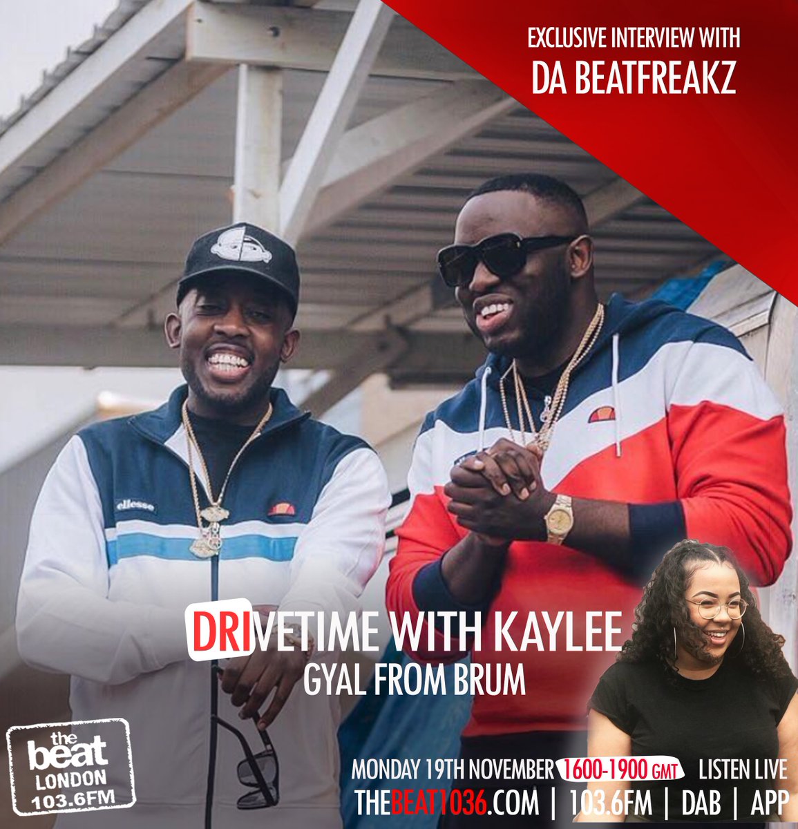TheBeat1036fm's tweet photo. Tune in for an exciting show!

@Dabeatfreakz join your Gyal From Brum @kayleegolding_ for #DriveTimeWithKaylee MON 4PM-7PM https://t.co/rbPbn21wvc