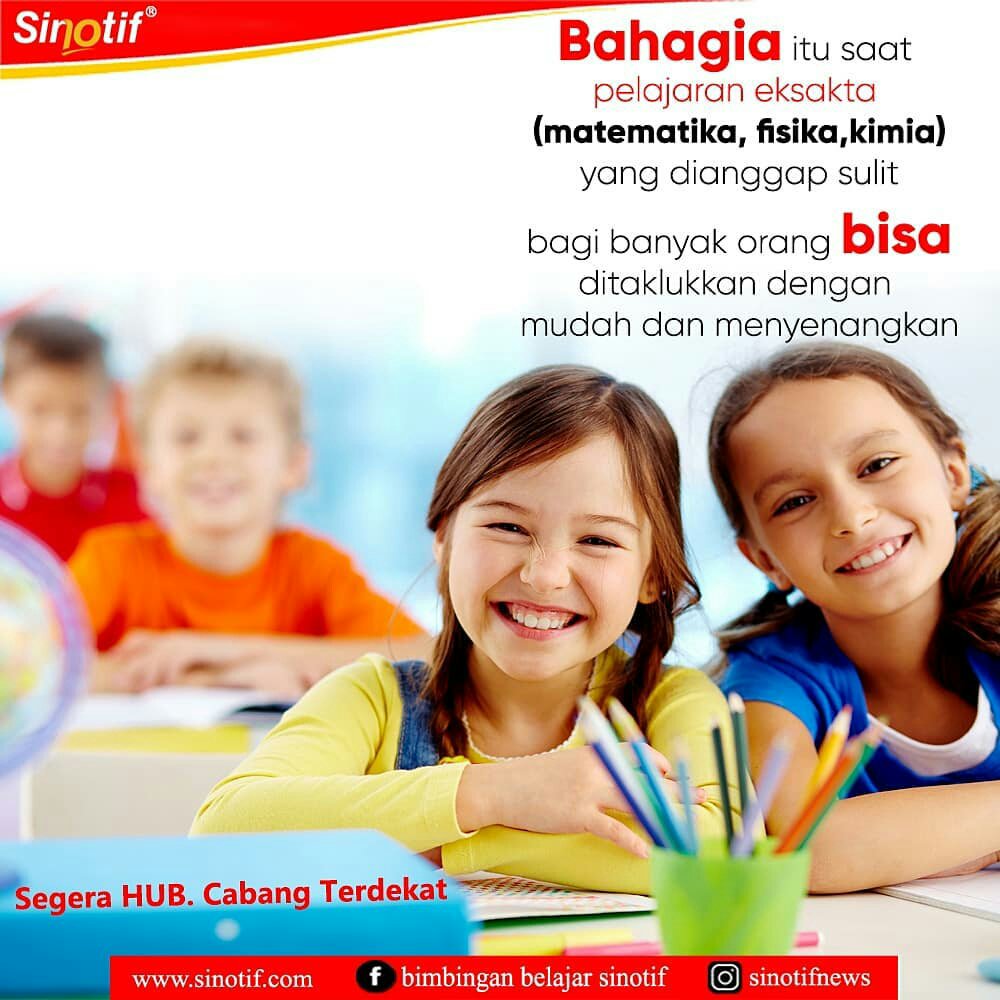 SinotifHI's tweet photo. Bahagia itu saat pelajaran Matematika, Fisika dan Kimia yang dianggap sulit bagi banyak orang BISA di taklukkan dengan MUDAH dan MENYENANGKAN. Sooo tunggu apa lagi,cus gabung di Sinotif Harapan Indah #BimbleBekasi #HarapanIndah #Bekasi #Mudah #Menyenangkan #Eksakta #BimbleTerbaik https://t.co/bFsYydGTiT