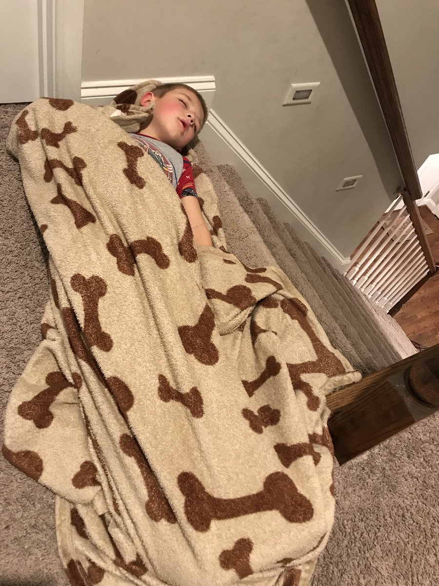 ACoupleInYM's tweet photo. Went to being stuff upstairs 2 hours after boys were in bed and found this...  glad he didn’t roll over in his sleep😳 https://t.co/4vI1HAgmCe