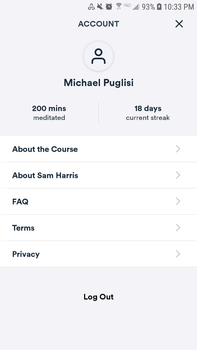 michaeljpuglisi's tweet photo. I still find meditation painstakingly boring and difficult, but I think it's helping. #WakingUpApp https://t.co/JzYMPycOfr