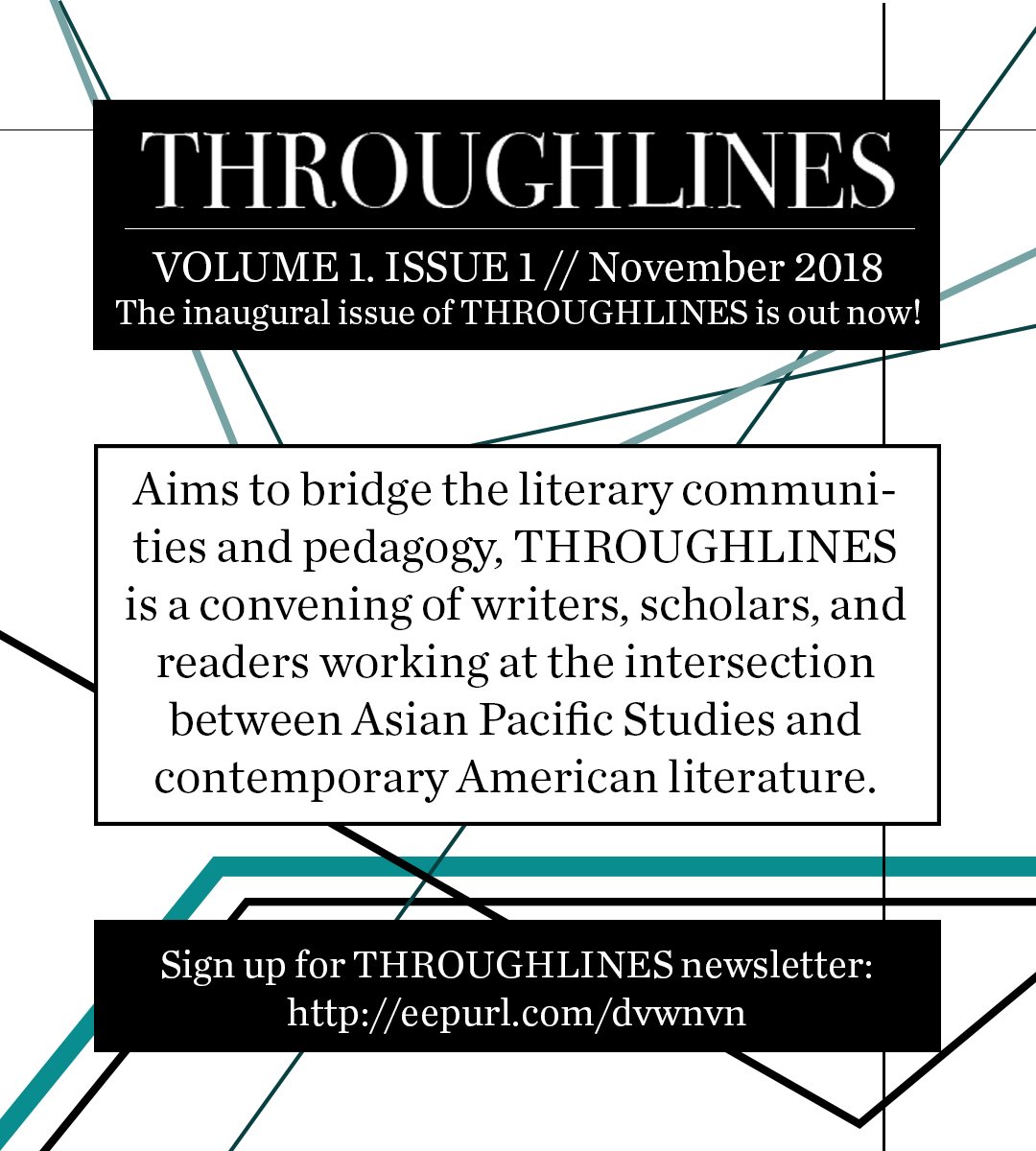 kayapress's tweet image. Aiming to bridge Asian American scholars and writers, we proudly present our one-of-its-kind newsletter: THROUGHLINES. The inaugural issue is out now! Subscribe: kaya.com/throughlines/ #AsianAmericanLiterature #Pedagogy #TeachingLiterature