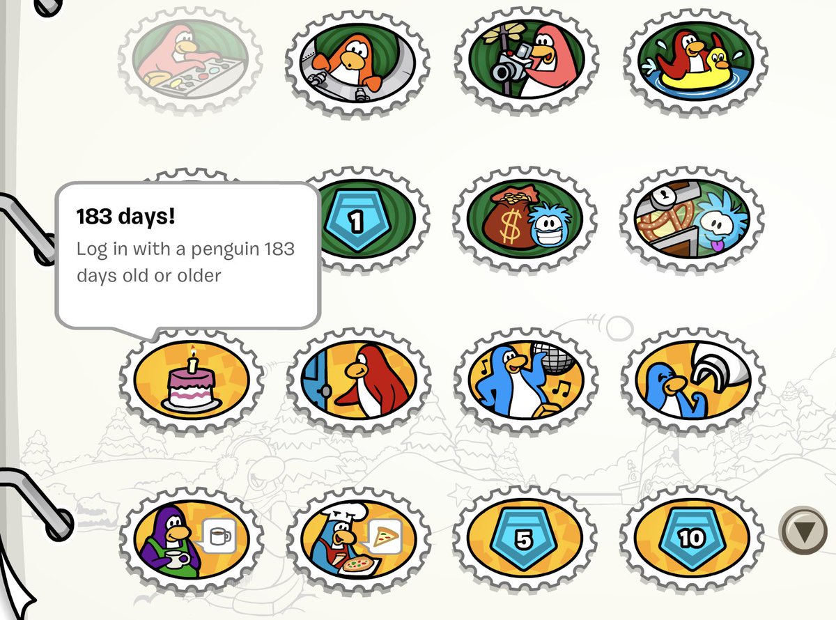 kluckCPO's tweet photo. crazy to think i've been playing @_CPOnline for over half a year! even crazier to think i only *just* realized why there's a pin for 183 days after +13 years of playing club penguin ¯\_(ツ)_/¯ https://t.co/NHuy1rqZs8