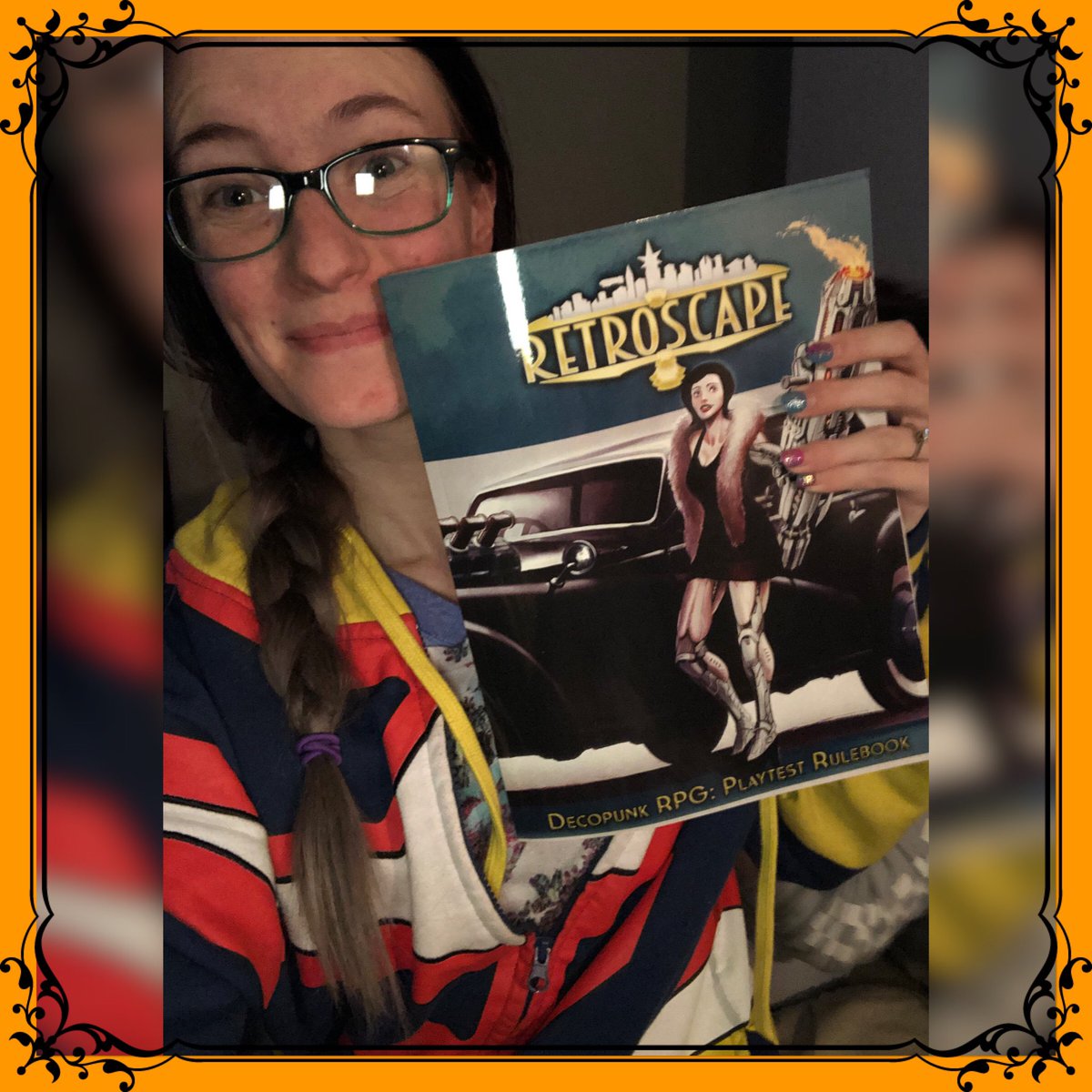 KnWRootbeer's tweet photo. I’m so psyched I got my @Retroscape_RPG playtest book delivered todaaaaaaayyy! The whole game is available for free but I just LOVE having a physical book in hand. Come play with me! https://t.co/d4vN4oUOyd 
#ttrpg #trpg #playtest #demo #tabletopgames https://t.co/yI51P1Zfkd