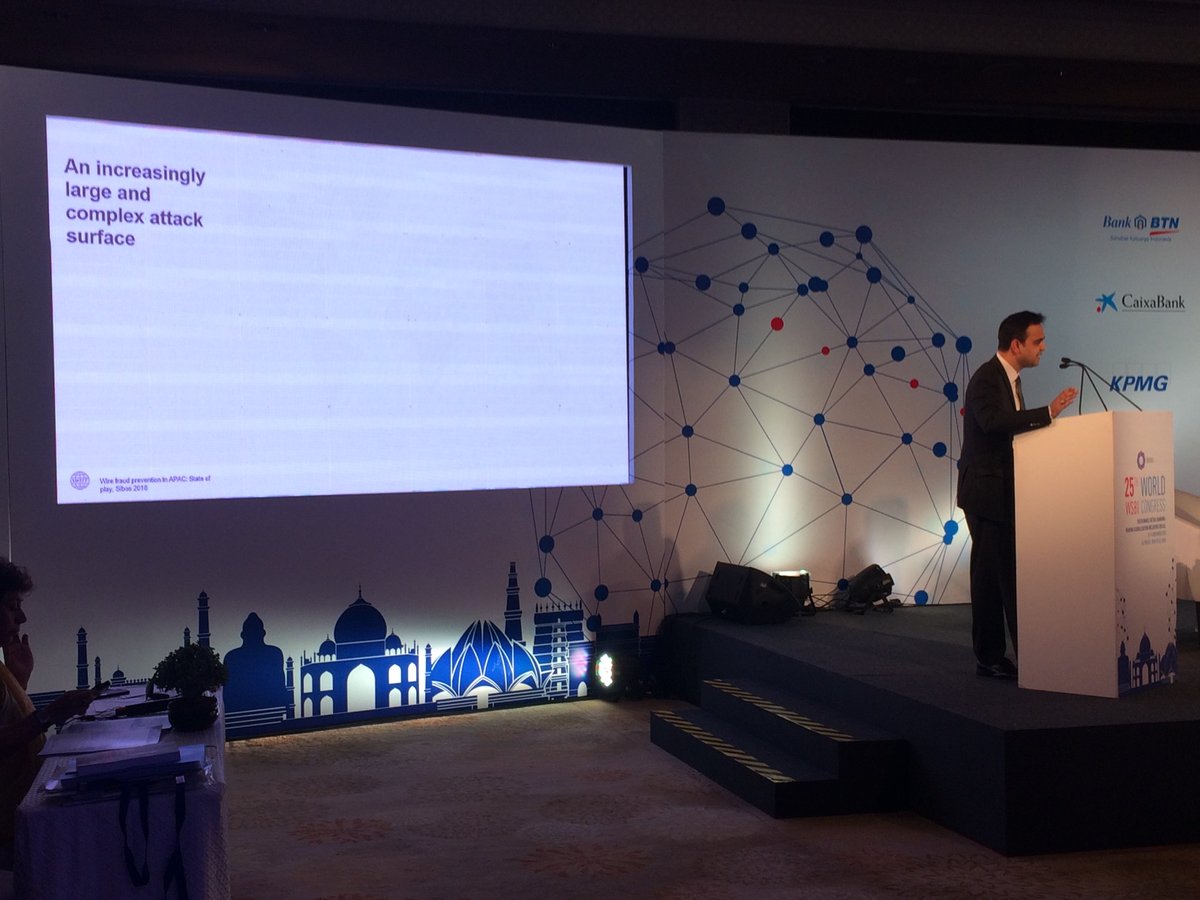 WSBI_ESBG's tweet photo. 69 per cent of Indian businesses report an increase in cyber attacks, says E&amp;Y study cited by Mr Rao of @swiftcommunity at #wsbiworldcongress https://t.co/wmU8udI4y9