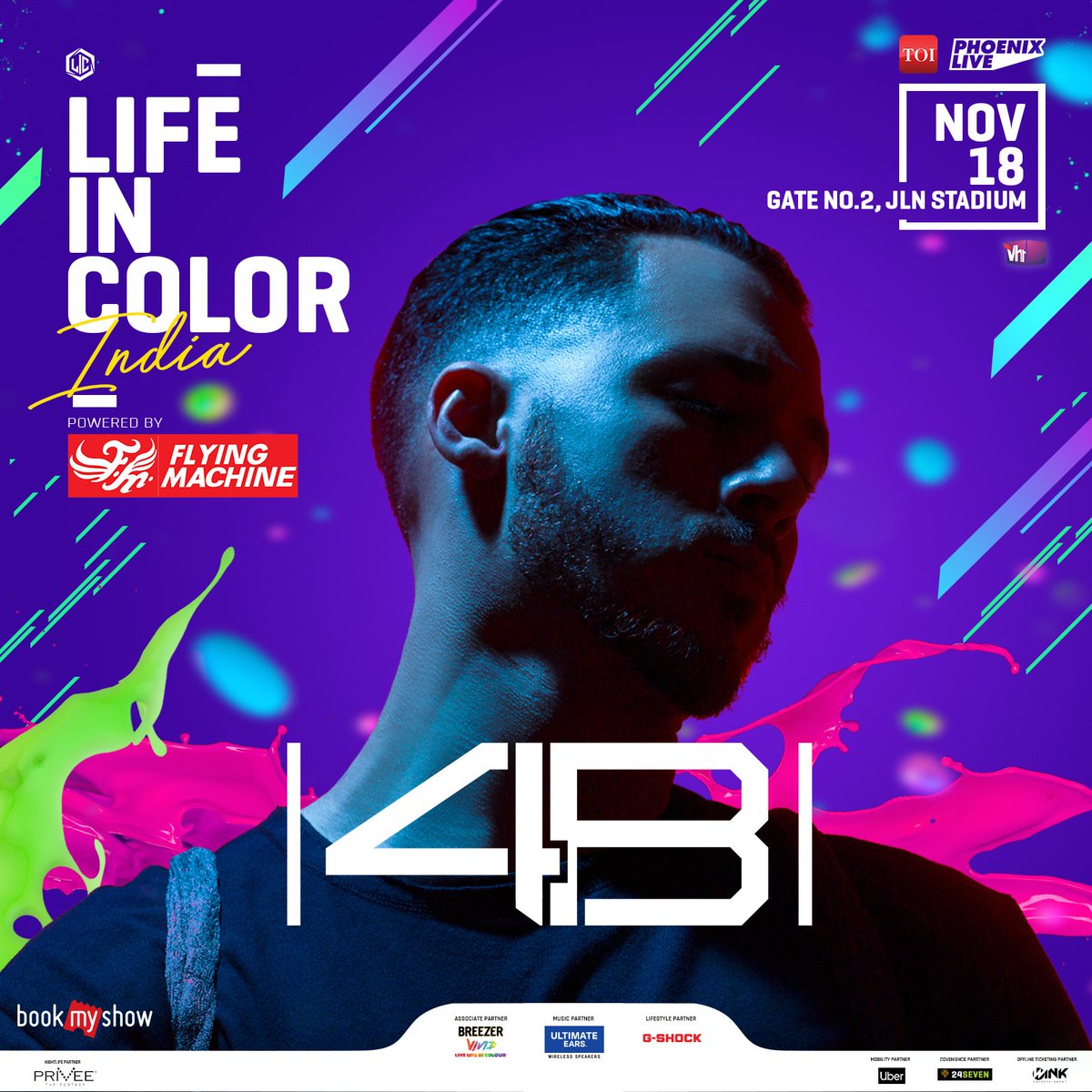 .<a href="/DJ4B/">4️⃣🐝</a> is here to whistle out loud at <a href="/lictourIndia/">Life In Color India</a> this Sunday, 18 Nov at JLN Stadium! 

Get your tickets now - bit.ly/LICIndia18  

#LifeInColor #India #LifeInColorIndia #LICTour #LIC #MusicFest #LICFest #MusicConcert #4B #DJ4B #Party #Vh1India #GetWithIt
