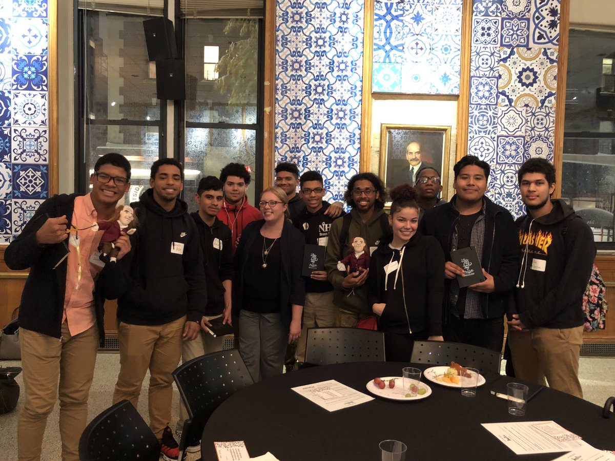 BronxLatin's tweet photo. Bronx Latin students participated in Ben Franklin Circles tonight and had inspiring conversations around the virtue of Justice! So inspiring thank you @icivics and @92Y for hosting this incredible event! #justice #civicseducationmatters https://t.co/Pdm9kEm4Ij