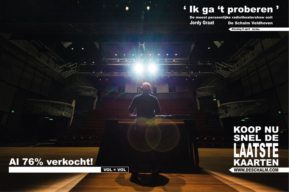 JordyGraat's tweet photo. Bizar maar de laatste 60 kaarten gaan nu in de verkoop! Ben er snel bij! #veldhoven #deschalm #wow https://t.co/U5TyNXUnft