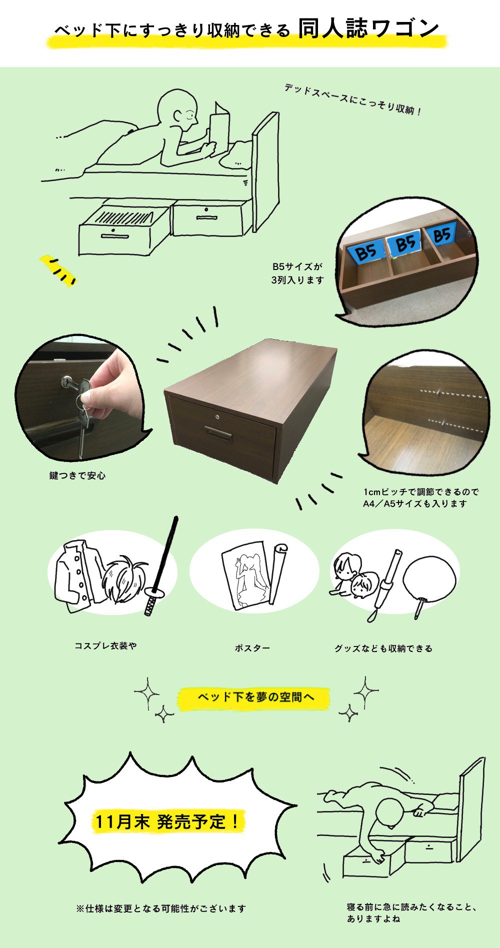 ベルメゾン 公式 Twitterissa デッドスペースにこっそり収納 ベッド下にすっきり収納できる同人誌ワゴン 可動式の仕切りでb5 A5サイズも収納可能 鍵付き安心 同人誌以外の収納もオススメ ベッドの上で読む同人誌 最高では これなら 手を伸ばしたら