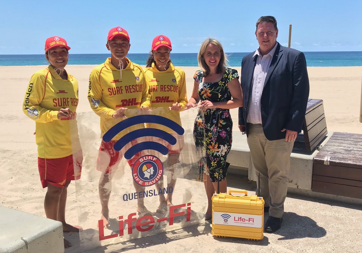 Kate Jones (@katejonesqld) on Twitter photo The cutting edge Life-fi system we’re rolling out across the state with <a href="/lifesavingqld/">Surf Life Saving Queensland (SLSQ)</a> will save lives.
Beachgoers will receive real-time alerts on their phones about safety and surf conditions.
Great win for Queenslanders in time for summer! 🌊🏊🏻♀️🏄🏾♀️👍🏻 The cutting edge Life-fi system we’re rolling out across the state with <a href="/lifesavingqld/">Surf Life Saving Queensland (SLSQ)</a> will save lives.
Beachgoers will receive real-time alerts on their phones about safety and surf conditions.
Great win for Queenslanders in time for summer! 🌊🏊🏻♀️🏄🏾♀️👍🏻