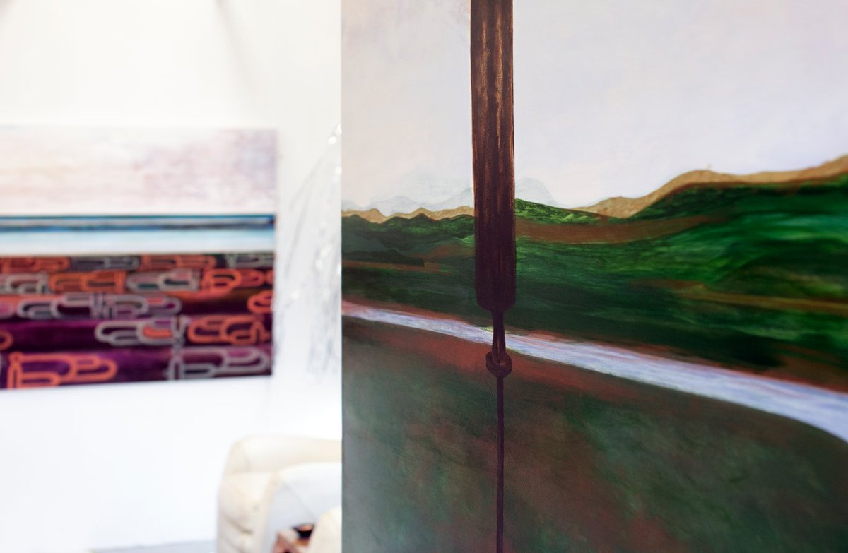 HopkinsArtist's tweet photo. The layers keep going on, and on, and on #painting #comingsoon #exhibition @WhangareiArtMuseum - 01Dec2018 - #savethedate #Andrealand https://t.co/xuAAuPJ8r4