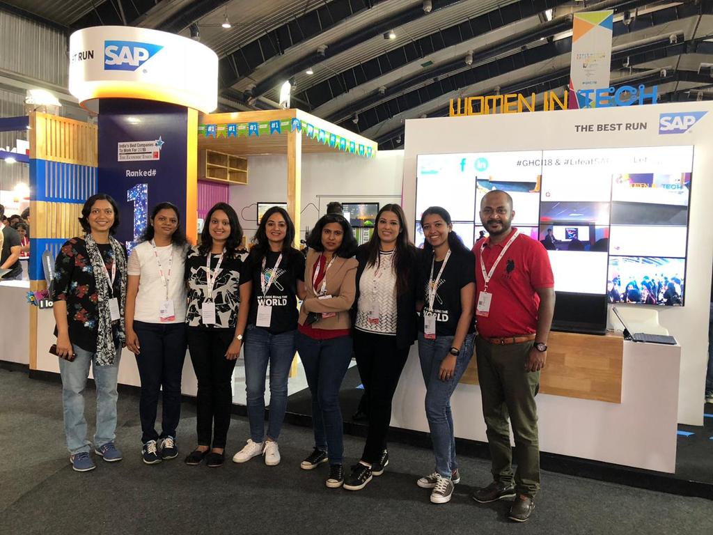 sonalkhedia's tweet photo. SAP warriors who made moments matter at #GHCI18 . Proud to be a part of this amazing team# LifeatSAP https://t.co/cYa0iAjXEV