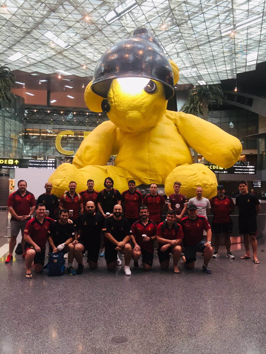 doharugby's tweet photo. Our boys are all checked in and ready to go to Muscat! The Vets are already there! All the best to both teams today! 🇶🇦🇴🇲🏉 https://t.co/rKLa1OCeli